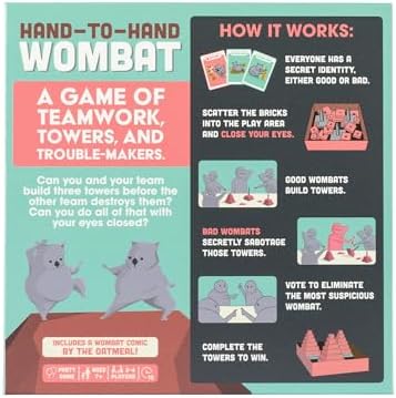 Exploding Kittens Hand to Hand Wombat Card Game by Fun Family Card Games for Adults Teens & Kids - Fun Party Games, 3-6 Players