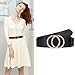 UnFader Pack 2 Women Belts for Jeans with Fashion Double O-Ring Buckle and Faux Leather