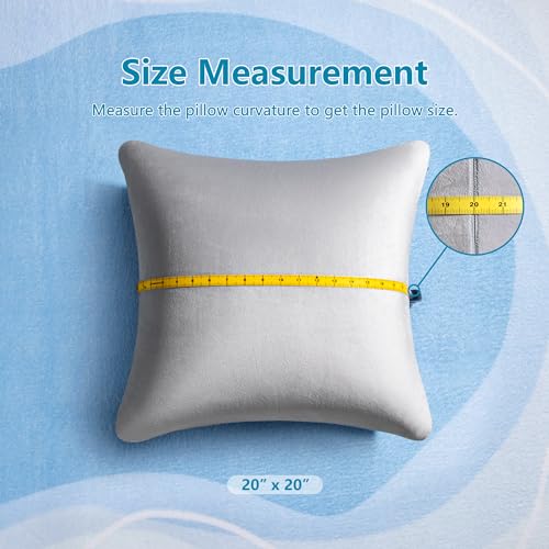 Image of AM AEROMAX 20 x20 Pillow Insert (Pack of 2) Memory Foam Throw Pillow Insert Sham Square for Decorative Cushion Bed Couch Sofa Without Deform After Longtime Use(Grey)