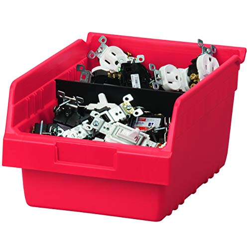 Akro-Mils 30080 Plastic Nesting Shelfmax Storage Bin Box, (12-Inch X 8-Inch X 6-Inch), Red, (8-Pack) #TOP6