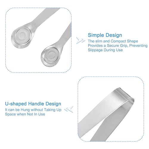 uxcell Serving Tongs, 3pcs 5 Inch, Stainless Steel Ice Tongs, Mini Sugar Tongs for Appetizers Charcuterie, Dessert, Tea Party - Image 4