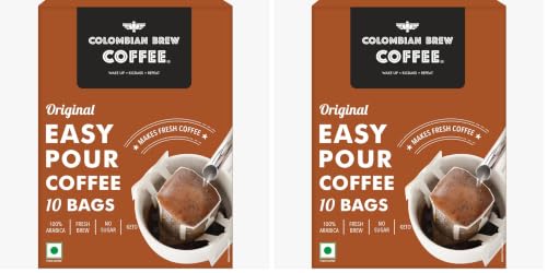 Image of Colombian Brew Coffee Original Easy Pour 10 Bags, 100g (Pack of 2)