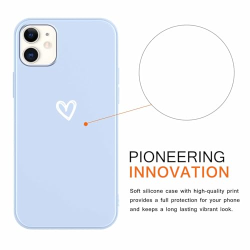 Foonary 2 Pièces Coque pour iPhone 11 6,1" avec Coeur d'amour Motif Aesthetic Design étui, Housse de Protection Souple Silicone TPU Antichoc Bumper Case Cover pour iPhone 11,Bleu – vue 2