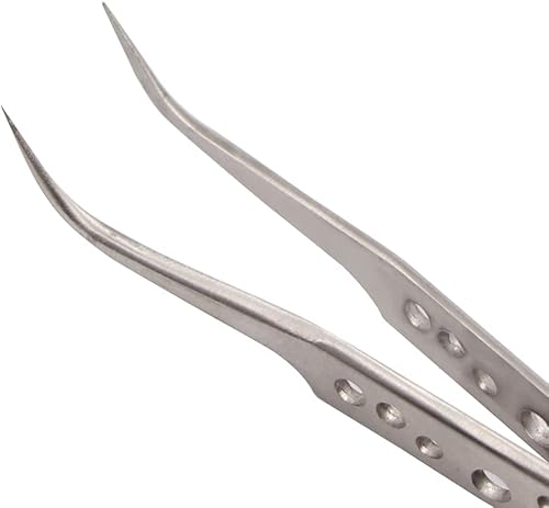 Miniatura 4 de Pinzas industriales electrónicas antiestáticas curvadas punta recta precisión pinzas de acero inoxidable reparación de placa base de teléfono