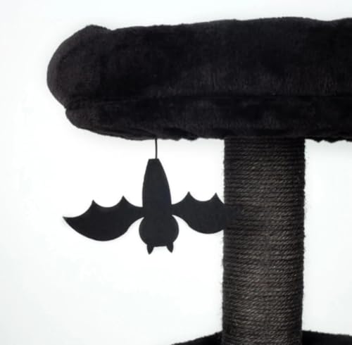 Árbol para gatos multi-nivel gótico con cama ataúd morado grande miniatura 4