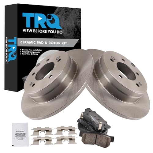 Image of TRQ Rear Brake Pad and Rotor Set Ceramic Vented Rotors | For 2006-2008 Hyundai Sonata
