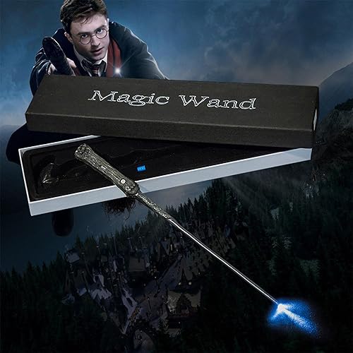Image of MilesMagic Harry Potter Wand With Magic Spell And Platform Ticket | Wizard Cosplay Light Up LED Sorcerer's Witchcraft Magic Dress Up Wand For Potterheads | 33 Cm | (Harry Potter), Multicolor