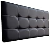 Estructura de madera de pino gallego y aglomerado resistente de partículas de 10mm. grosor.Acolchado de 4 cm.de espuma 20kg densidad por la parte frontal y todo el borde. En la parte de atrás forrada con TNT transpirable en color Negro.