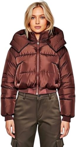 kraftd Ladies Hooded Puffer Jacket – Women’s Winter Quilted Jacke...