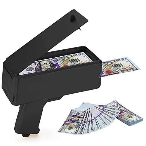 Wowok Money Gun Shooter, Make it Rain Money Toy Gun, Prop Money Gun, Spary Cash Gun for Movies Game Party with Play Money 100 Dollar Bills