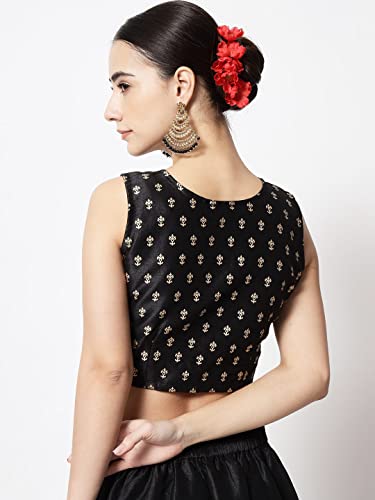 Image of studio rasa Women's Dupion Hand Block Printed Readymade Top for Festive Wedding Party