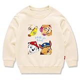 [Playcotton] パウパトロール 子供服 春秋 スウェット 長袖 クルーネック 男の子 女の子 綿100% キッズ 薄手 カジュアル 小学生 トップス プレゼント ベージュ 110CM