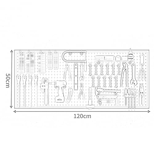 Panneau perforé mural pour outils avec grande surface métallique modulable - 2