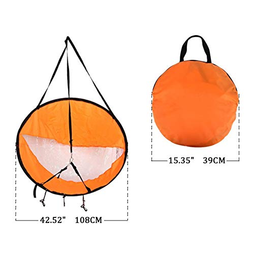 Triclicks 42\" Foldable Downwind Wind Sail Kit Sup Paddle Board Instant Popup for Kayak Boat Sailboat Canoe, Orange