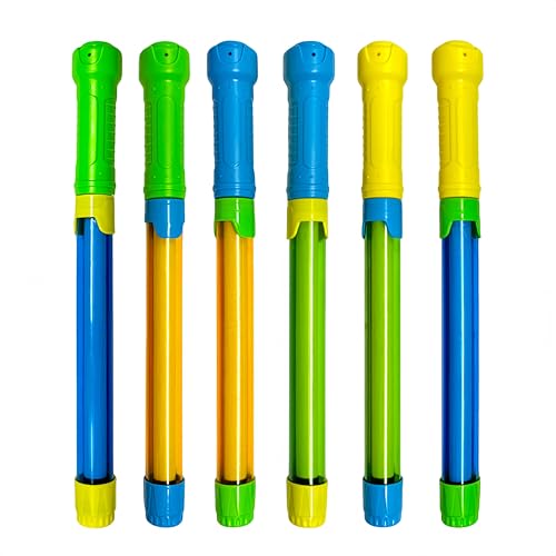Luthando 6 Stück Wasserpistole für Kinder - 32cm Bunt Wasserspritze Großer Reichweite Wasserspritzpistolen Pool Spielzeug für Jungen und Mädchen Strandspielzeug für Pool Outdoor Garten