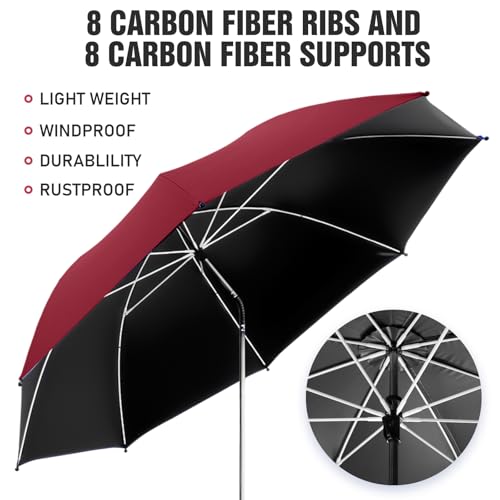 Image of 2 PACK Beach Umbrella with Clamp, 360 Adjustable Umbrellas for Chair, UPF50+ Umbrella for Beach Chair, Patio Chair, Wheelchair, Camping Chair, Golf Carts (Chair Not Included)
