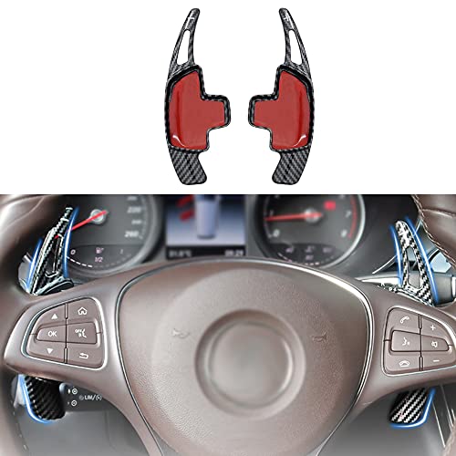 Karltys Carbon Fiber Steering Wheel Paddle Shifter Extension for Mercedes Benz B C GLA GLC GLE S Class Car Steering Wheel Shift Paddle Extended Trim Cover 2PCS Mercedes Benz Accessories