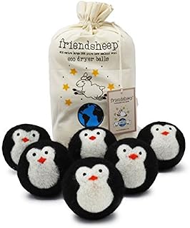 Friendsheep Wool Dryer Balls, Organic Fair Trade Reusable Fabric Softener, Extra Large, 6