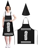 Mepase Crayon Costume Apron and Funny Gnome Cone Has for School Halloween Costume Colorful Crayon Outfit for Teacher(Black)