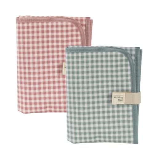 Walking Mum. Cambiador de Bebé I Love Vichy. Diseño portátil y plegable. Fácil de guardar en el bolso maternal. Color Verde. Medidas 18X27X4 cm, 1 Unidad (Paquete de 1)