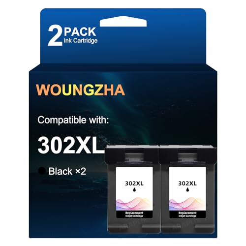 Woungzha 302XL Cartucce d'inchiostro rigenerate per HP 302 XL, nero,