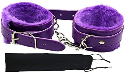 Durable Leather Soft Fur Handcuff (Purple)