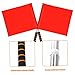 Cunlvyyds Referee Flag 3Pcs Stainless Steel Red Hand Volleyball Flags with Comfortable Sponge Handle Patrol Linesman Sports Flag for Track and Field Sports TrainingReferee