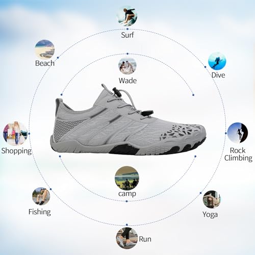 Image of SIOSNETA Hike Barefoot Shoes for Women Men, Breathable Non-Slip Athletic Footwear, Wide Toe Water Shoes for Hiking, Non-Slip Neuropathy Shoes for Women Men, Grounded Comfort wear