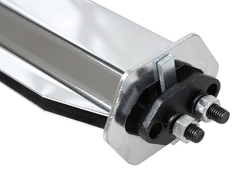 Image of Straight Mud Flap Hanger with Conspicuity Tape,1-1 /8 inch in Mounting Bolt Spacing,30 inch Length. Chromed version and Black version (chromed)