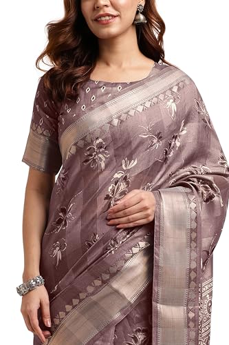 Image of MIRCHI FASHION Women Saree Cotton Blend Kalamkari Printed | Comfortable Office and Regular Daily Use Sari with Unstitched Blouse Piece