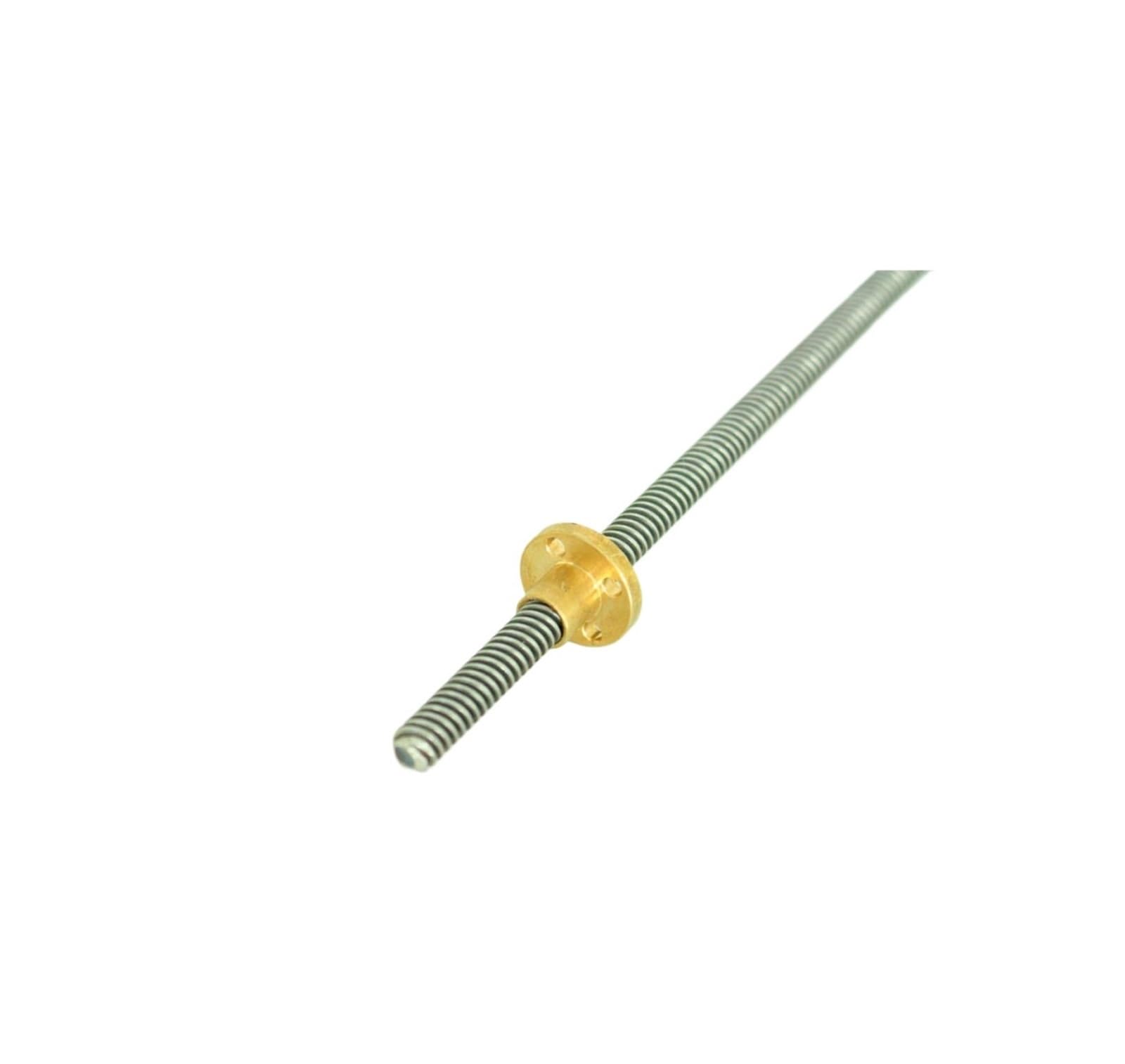 Metal Ball Screw nut T5 Lead Screw for 3D Printer 100mm~1000mm Picth 1mm Lead 2mm + Brass Nut(300mm)