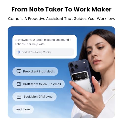 Comu Action Pro, AI Voice Recorder, Automatic AI Docs, 70H+ Battery Life - image 3