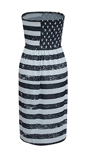 Image of Zyyfly Strapless Dress for Women Summer Beach Boho Smocked Tube Top Dress