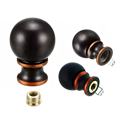 Image of TWDRTDD Lamp Finials,1-1 /2 Inch Tall Retro Oil Rubbed Ball Knob Lamp Shade Finial Decoration for Tabletop Lamps or Floor Lamps (Ball,ORB)