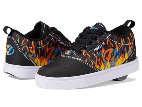 Heelys Zapatos de patinaje con ruedas para niñas, negro, blanco, azul, naranja (Black/orange/blue/white), 5 Little Kid