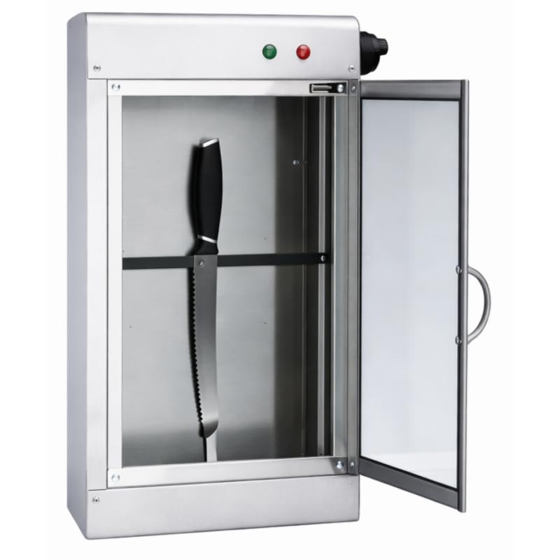 Stérilisateur UV Professionnel pour Couteaux - 10 à 12 Couteaux - Désinfection 99% - Support Magnétique - Inox