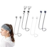 Magnetic Anti-Lost Straps for AirPods,Colorful Soft Silicone Sports Lanyard, Neck Rope Cord. (black white blue Grey)