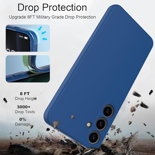 Image of DIZORO Microfiber Candy Case for Samsung A17 5G Smooth Touch Cushion Liquid Soft Silicone Gel Rubber Phone Cases Non-Slip Full Body Protective Shockproof Back Cover -Navy