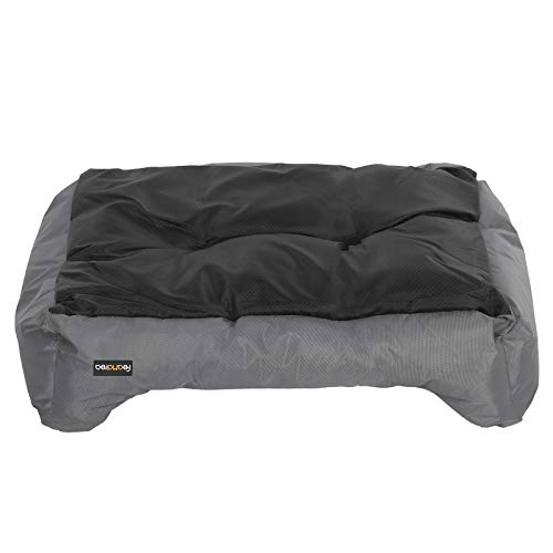 Feandrea Hundebett, XXL Hundekorb, gemütliches Hundesofa, Haustierbett, Hundematte, im Schlafzimmer, Wohnzimmer und Flur, einfache Reinigung, rutschfest, 100 x 70 x 28 cm, grau PGW28G