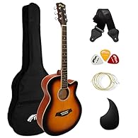 For children and adults, the Tiger Acoustic Cutaway Guitar is the ideal instrument for school and learning the guitar Slim neck makes it comfortable when learning to play 40" Cutaway dreadnought design makes it easy to reach the higher frets Steel St...