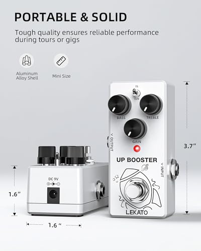 Image of LEKATO Boost Guitar Pedal, 2-Mode Clean and TS Booster, Mini Boost Pedal for Electric Guitar, Truebypass, DC 9V