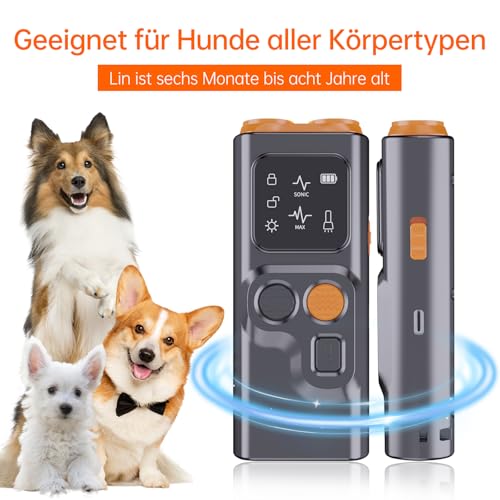 BarkGuard - Bark Guard Anti Barking Device for Dogs, Antibell für Hunde, 2024 Neues Hundebellen Abschreckungsgerät mit HD Display und LED Taschenlampe, Hundetrainings Geräte Verhaltenshilfen (1PC)