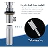 ZM Heavy-Duty Brass Pop-Up Drain Assembly with Overflow, Chrome Finish Bathroom Sink Drain Kit with Stopper and Lift Rod Fits Standard 1-1/4 Lavatory Sinks