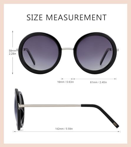 Image of Joox Oversized Round Sunglasses for Women, Retro Polarized Sun Glasses with UV Protection
