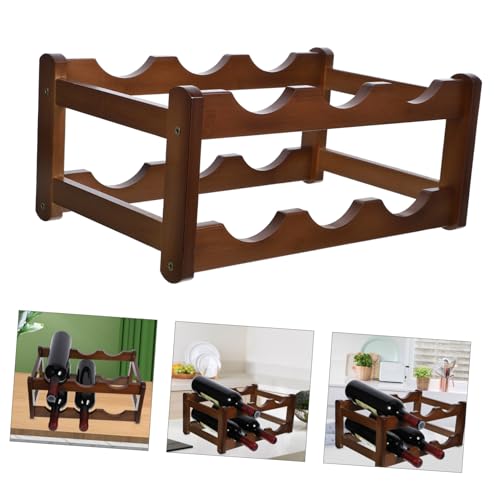 Soporte para botellas de vino de bambú moderno miniatura 2