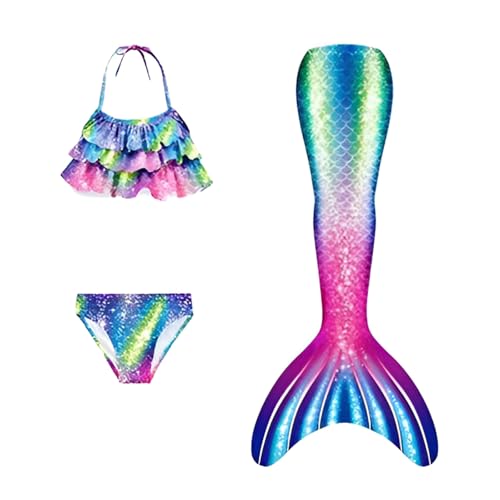 Traje de baño para niña bikini traje de baño para niñas con cola para playa y piscina...