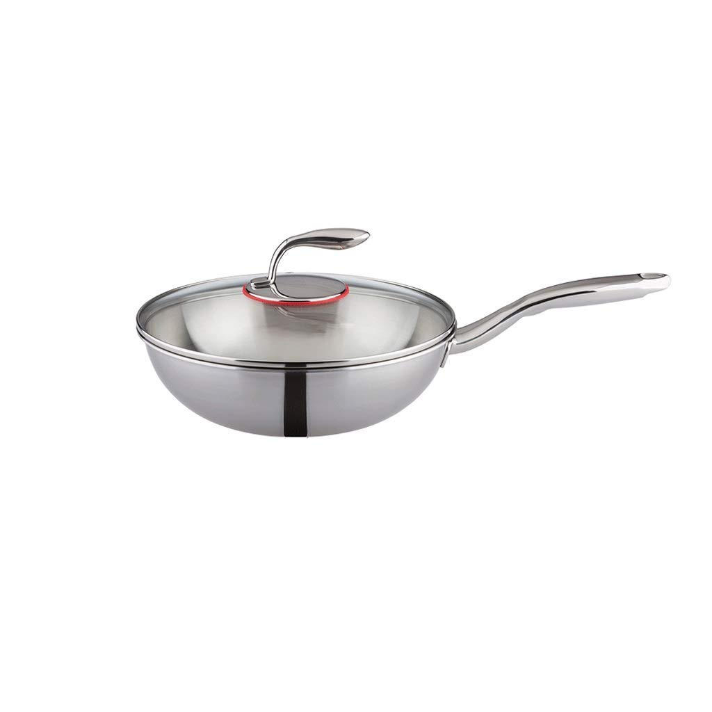 Wok à induction en acier inoxydable à 3 couches - Poêle antiadhésive