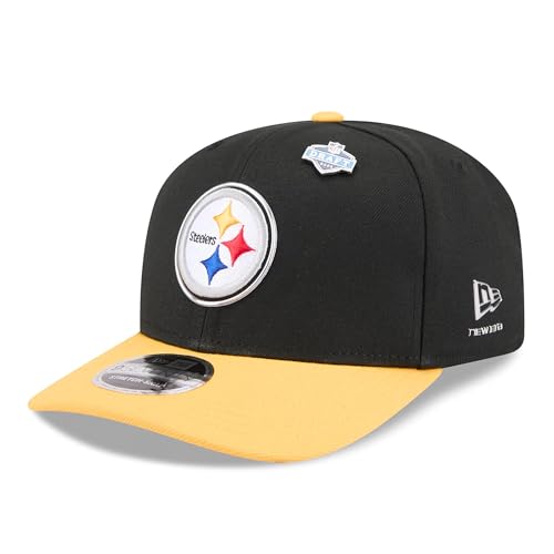 New Era Men's Black/Gold Pittsburgh Steelers 2026 NFL Draft 9SEVENTY Adjustable Hat