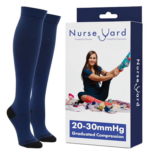 Image of Nurse Yard Compression Socks for Nurses - Women & Men - 20-30mmHg Graduated Compression, For Medical Staff, Athletes - 1 Pair