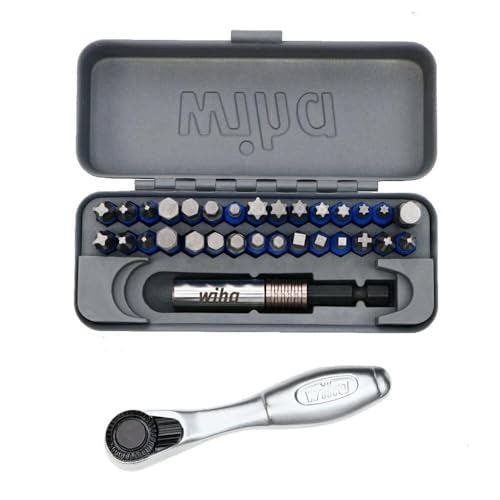 Wiha 76889 32 Piece GoBox TerminatorBlue Impact Bit Set with Mini Ratchet